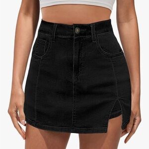 Black Denim Skort
